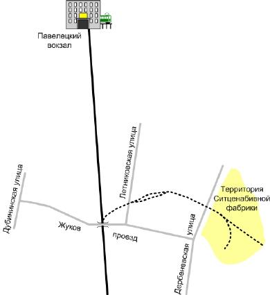 Схема подъездного пути в Кожевниках